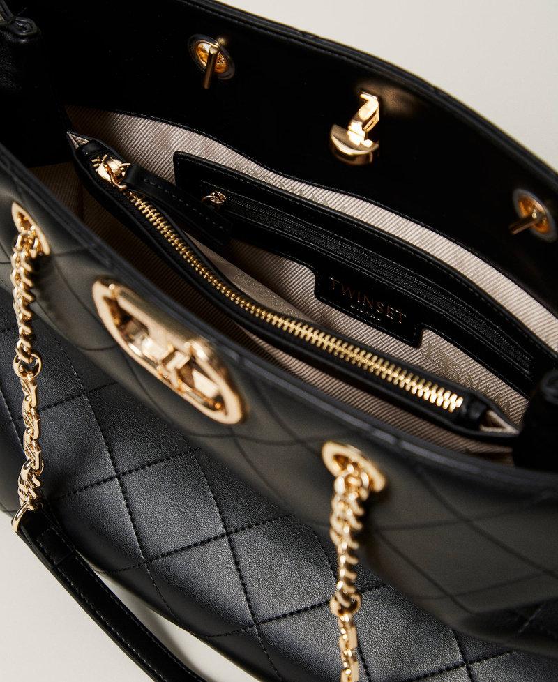 Scee by twin set Borsa shopper con chiusura Oval T In Linea