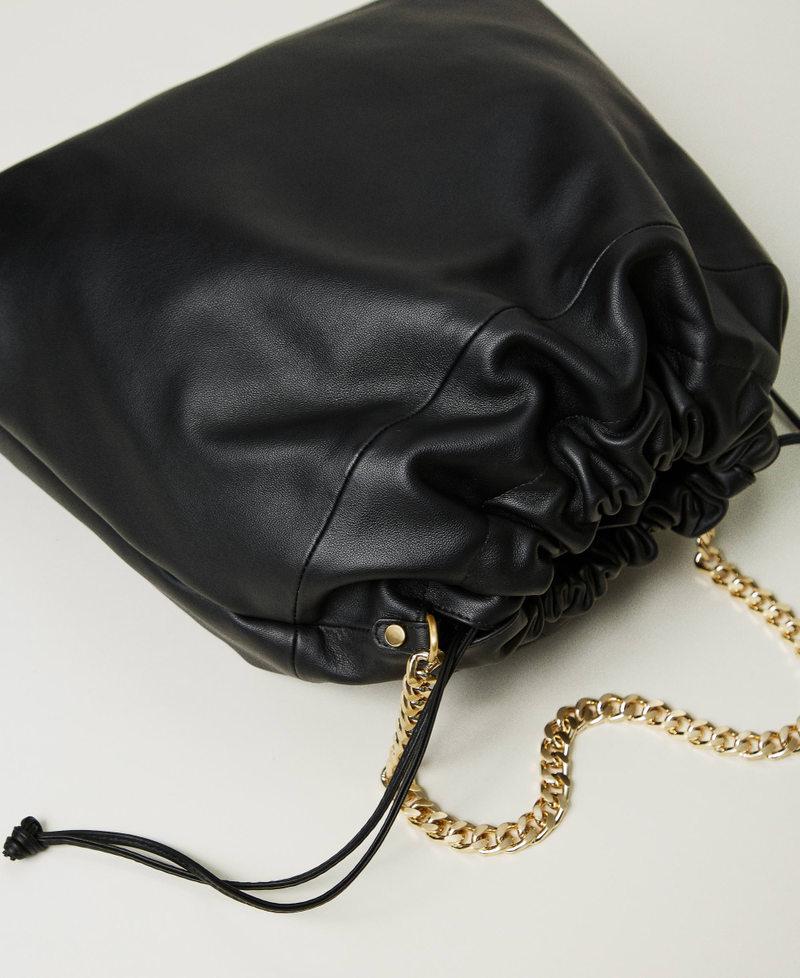Scee by twin set Borsa shopper grande in pelle con coulisse Pezzi Unici