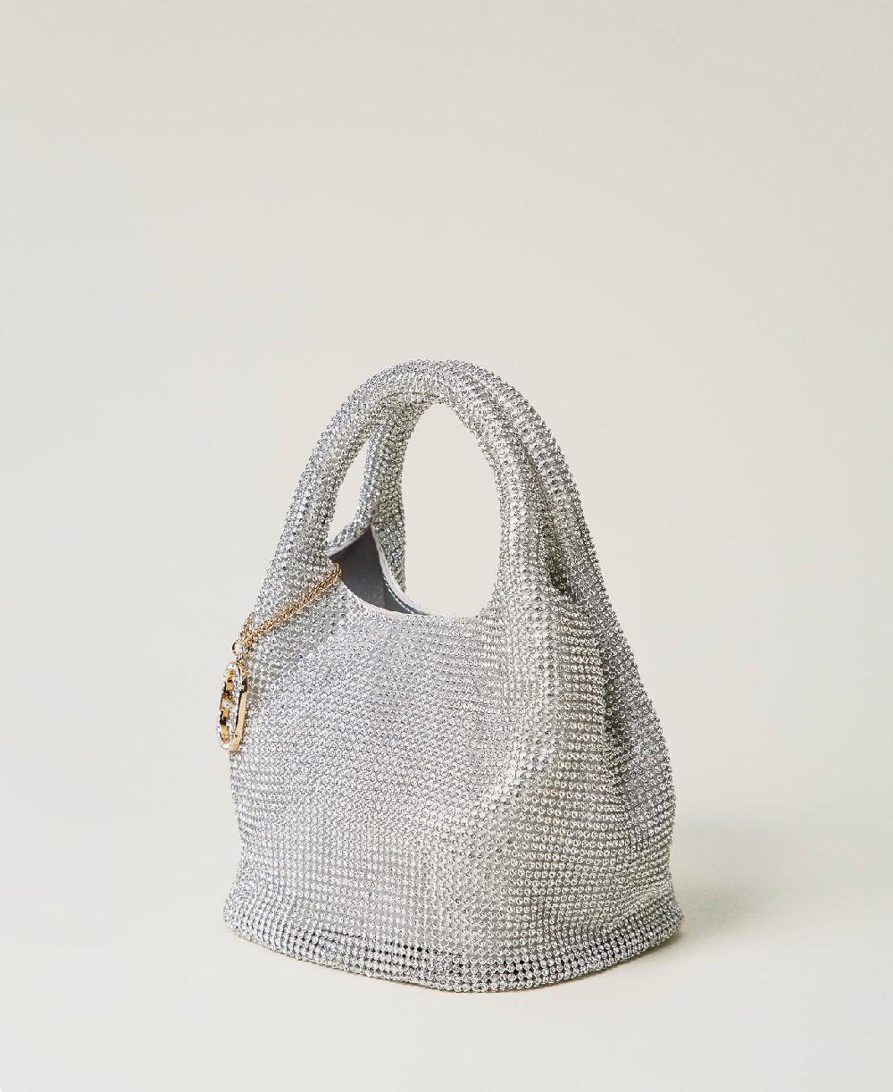 Scee by twin set Borsa 'Rendez-Vous' in strass e charm Oval T Prezzo Ridotto