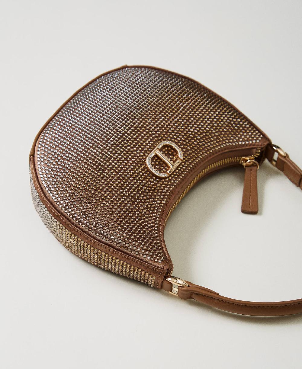Scee by twin set Borsa hobo ‘Moon’ con strass Novità