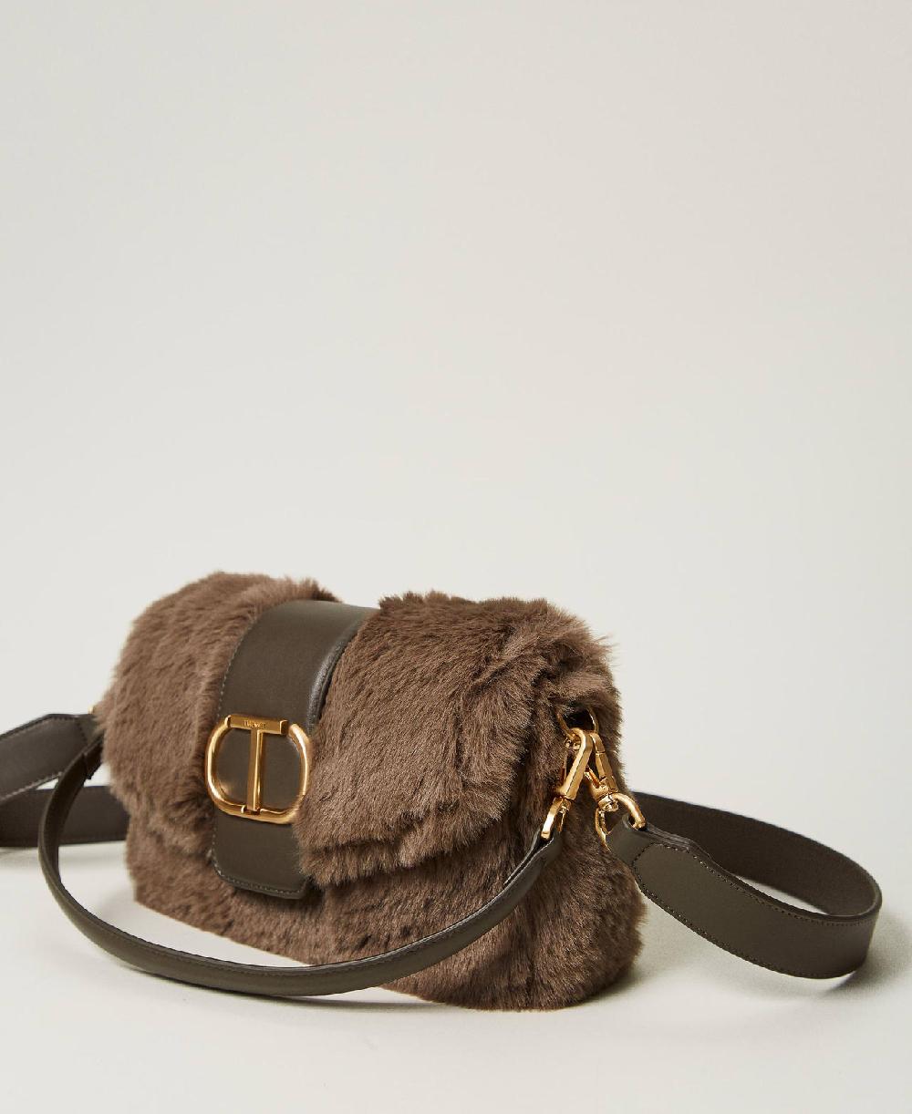 Scee by twin set Borsa a tracolla 'Amie' media in faux fur Presa