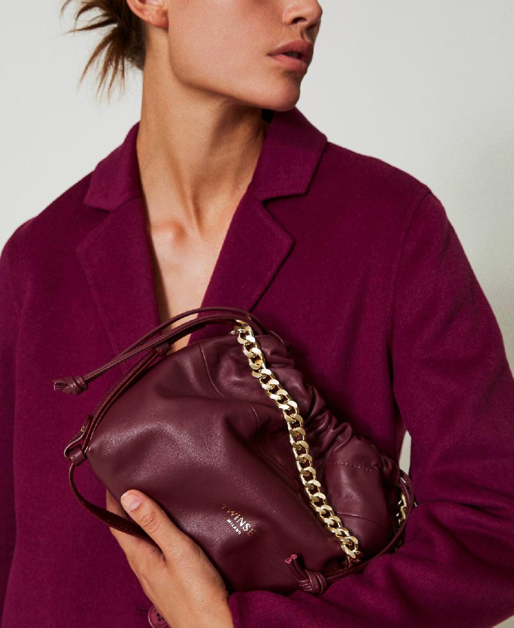 Scee by twin set Borsa a tracolla in pelle con coulisse Offerta
