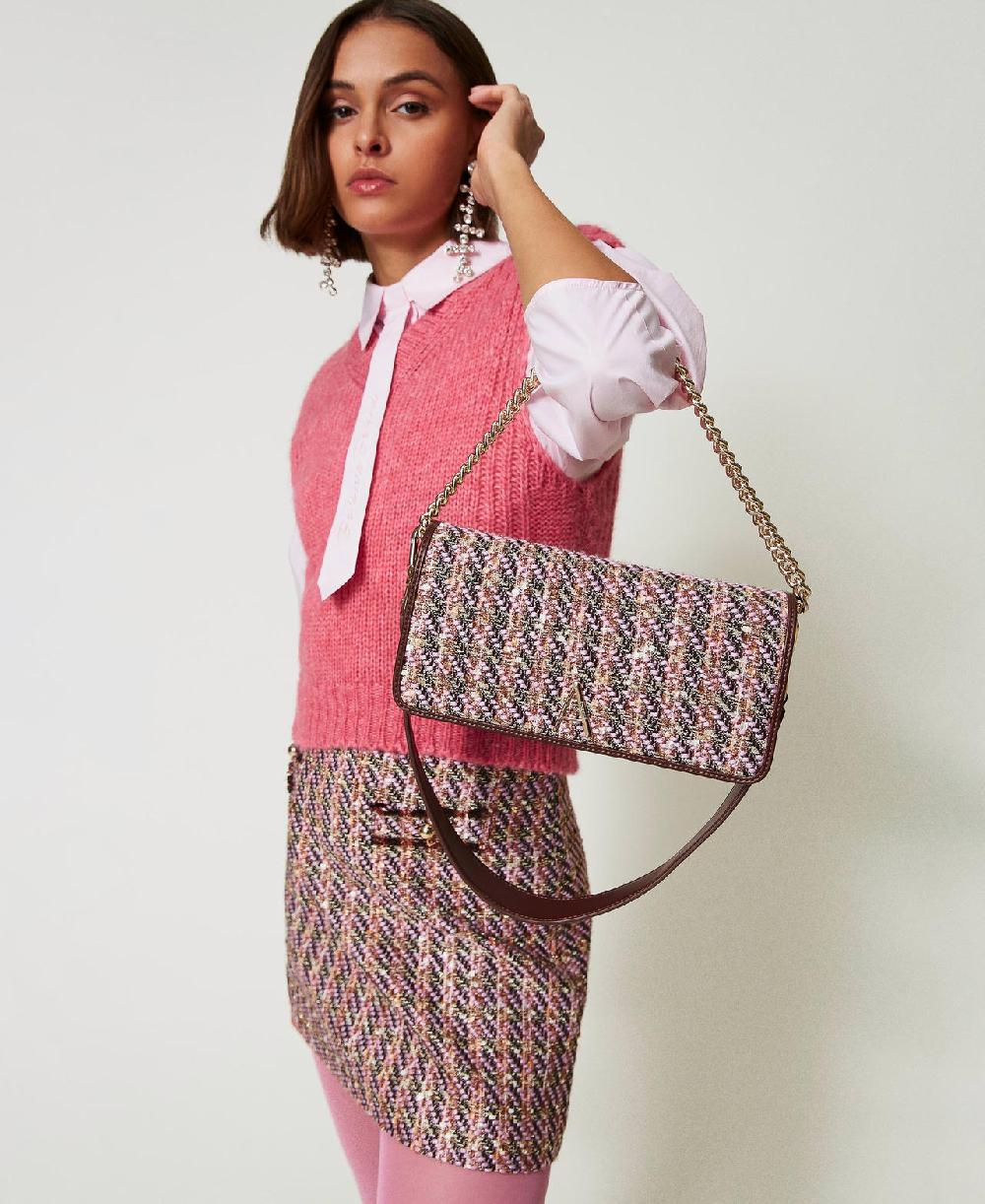 Scee by twin set Borsa a tracolla con bouclé multicolor Economico
