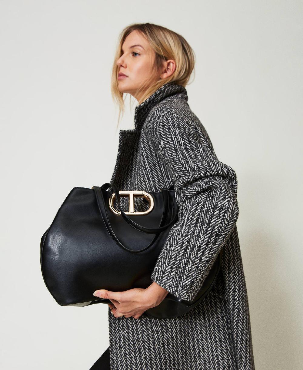 Scee by twin set Borsa shopper 'Lila' con manico Oval T Saldi