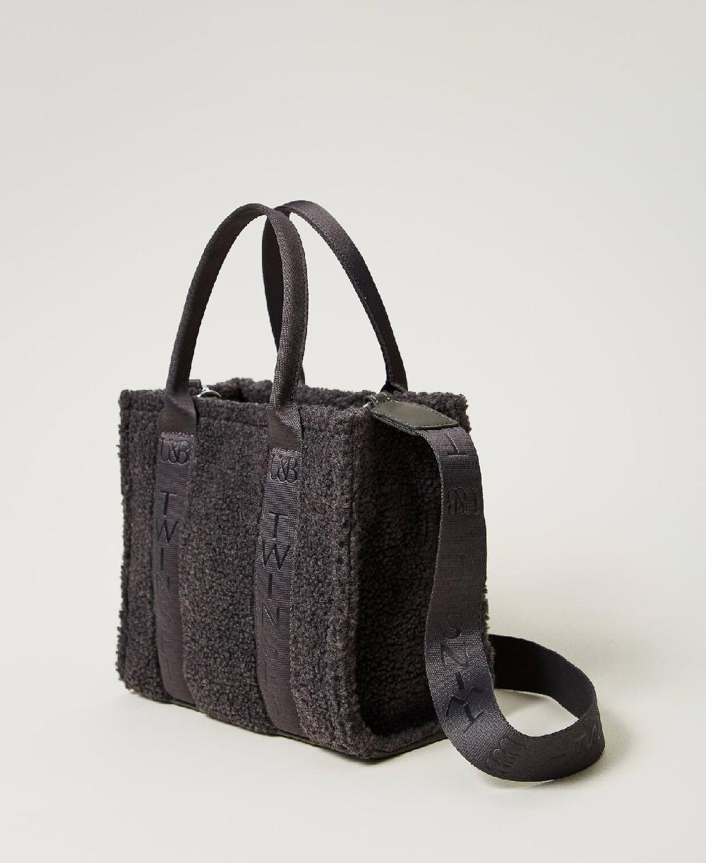Scee by twin set Borsa shopper in faux fur effetto furry Hotsell