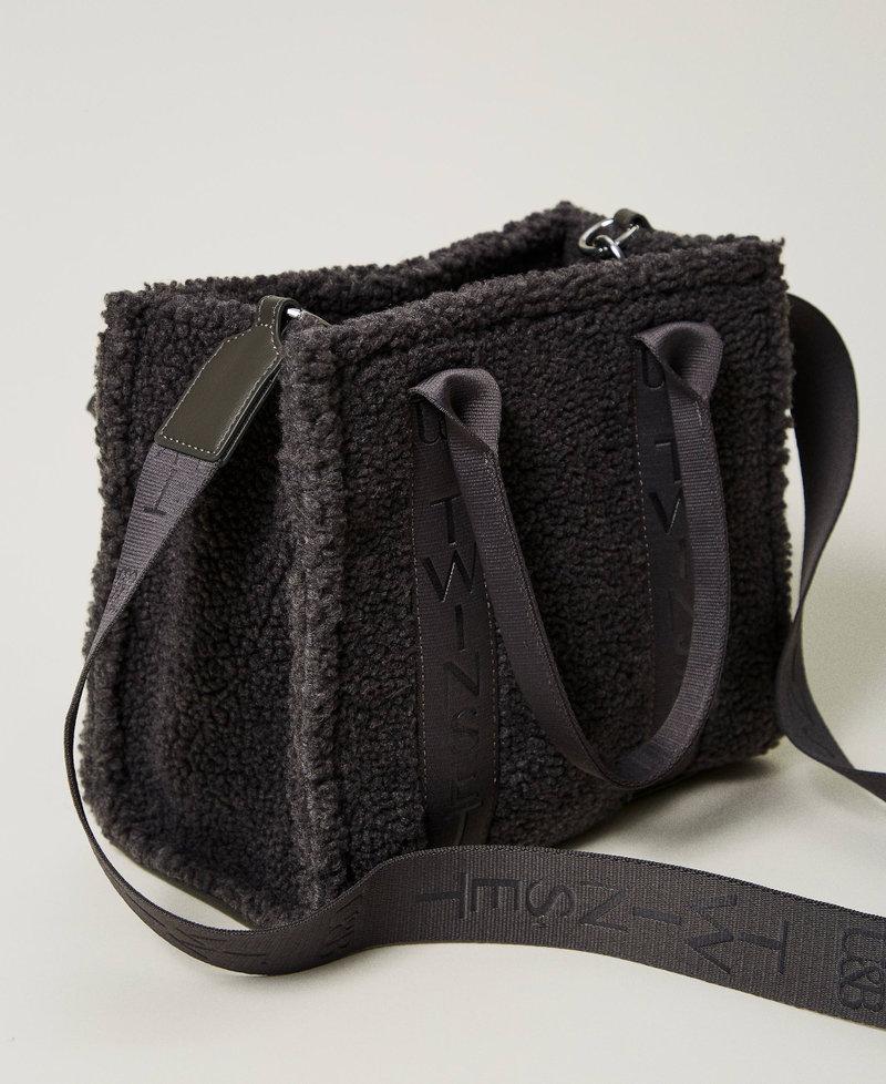 Scee by twin set Borsa shopper in faux fur effetto furry Hotsell