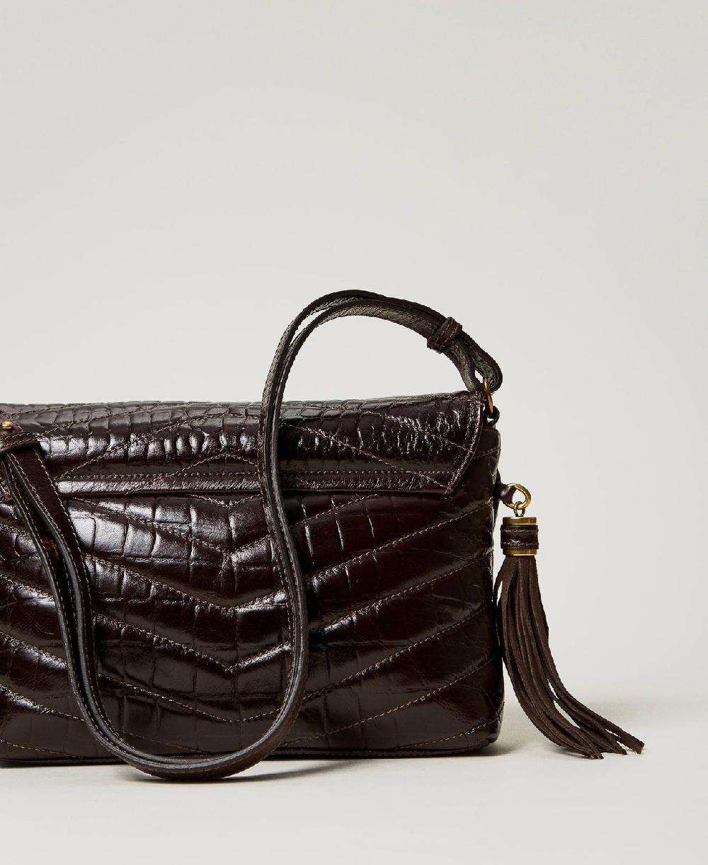 Scee by twin set Borsa a tracolla 'Dreamy' media in pelle stampa cocco Moda