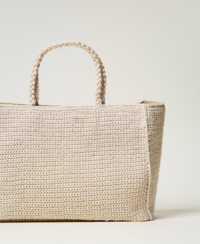Scee by twin set Borsa shopper 'Bohémienne' tricot con logo Italia