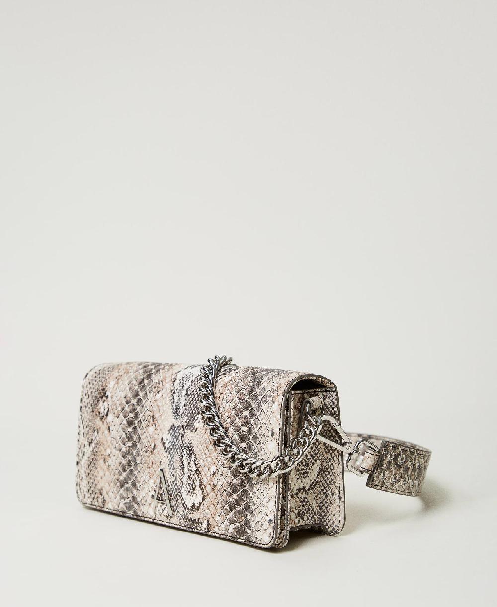 Scee by twin set Borsa a tracolla con stampa snake Consegna Veloce