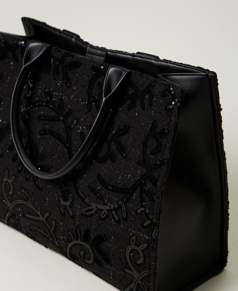 Scee by twin set Borsa shopper 'Victoria' con ricamo e logo Nuova