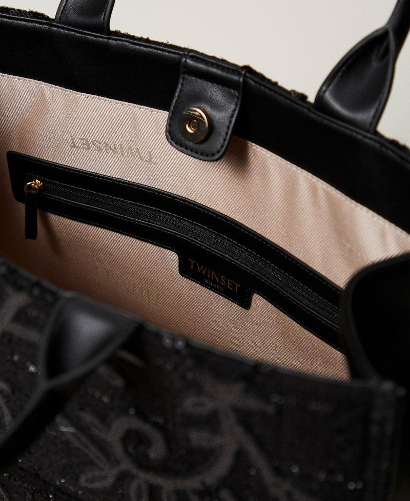 Scee by twin set Borsa shopper 'Victoria' con ricamo e logo Nuova