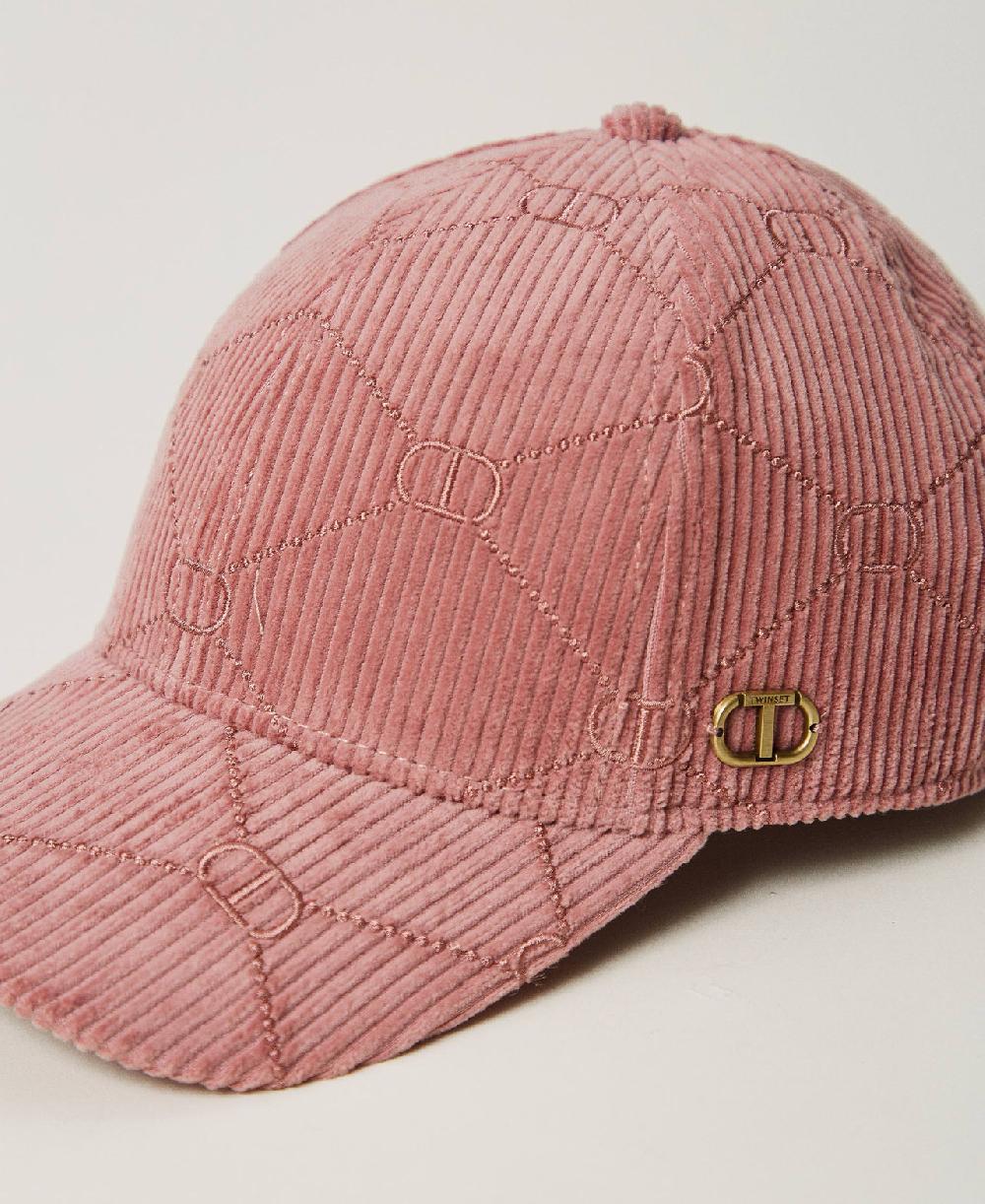 Scee by twin set Cappello da baseball in velluto con Oval T In Saldo