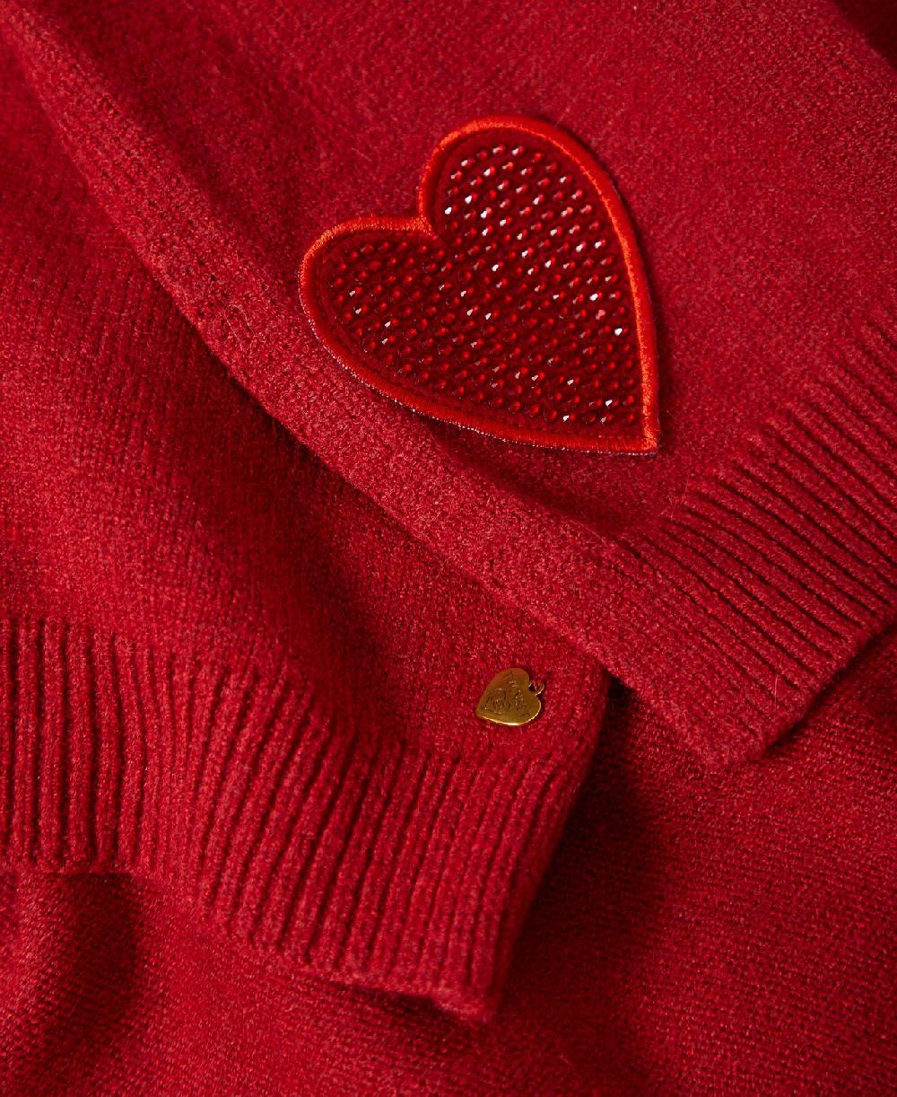 Scee by twin set Sciarpa in maglia con patch a cuore Vendita