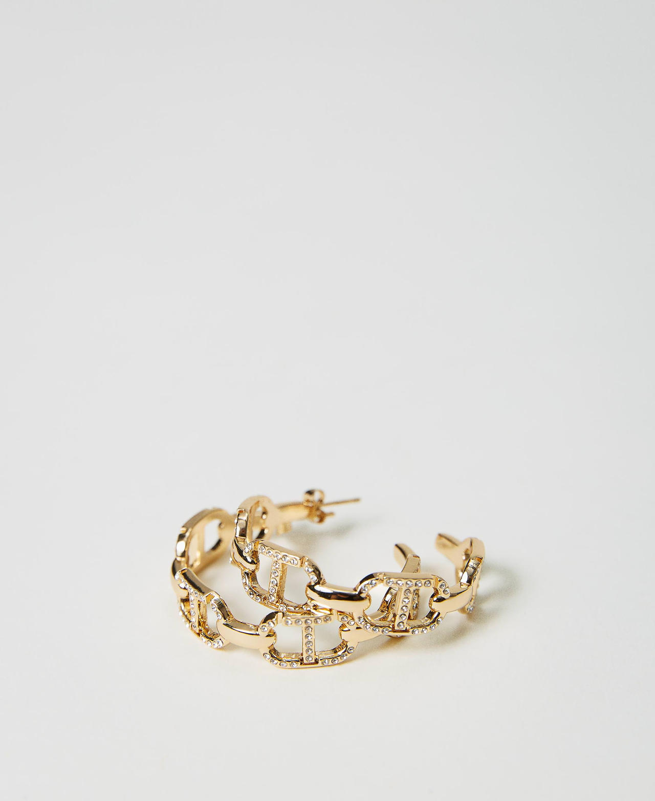 Scee by twin set Orecchini con catena Oval T e strass Soddisfazione Garantita