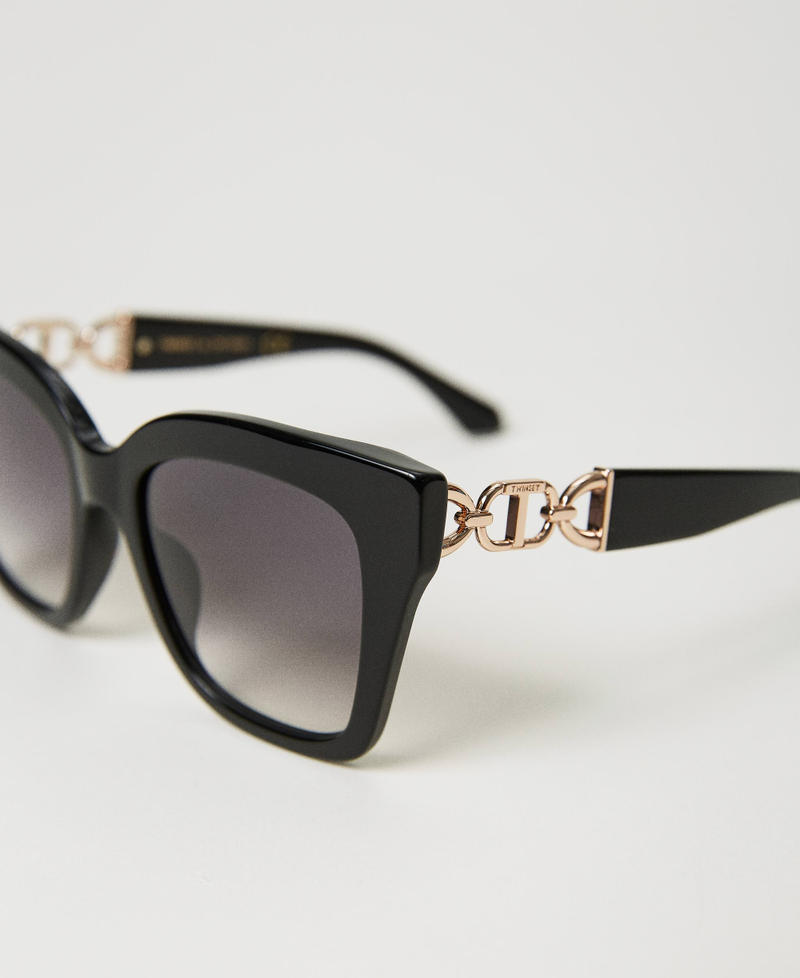 Scee by twin set Occhiali da sole cat-eye con morsetto Sottocosto