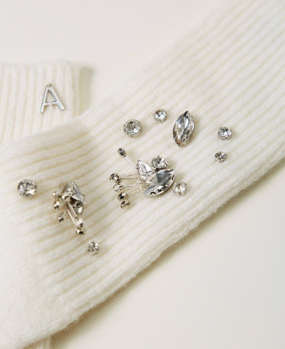 Scee by twin set Guanti in maglia con ricami Economico