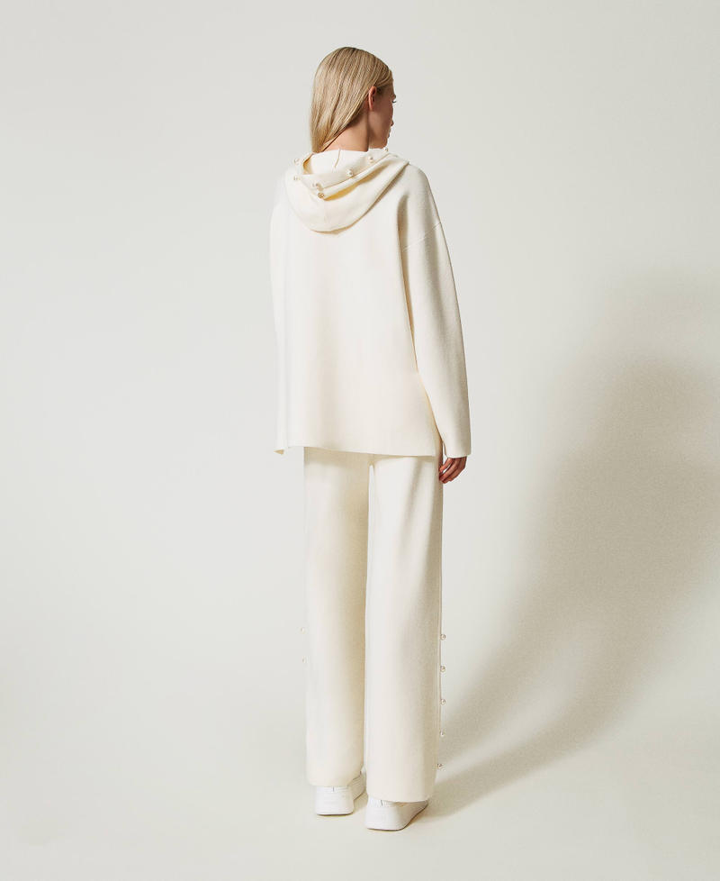Scee by twin set Pantaloni wide leg in maglia con perle Hotsell