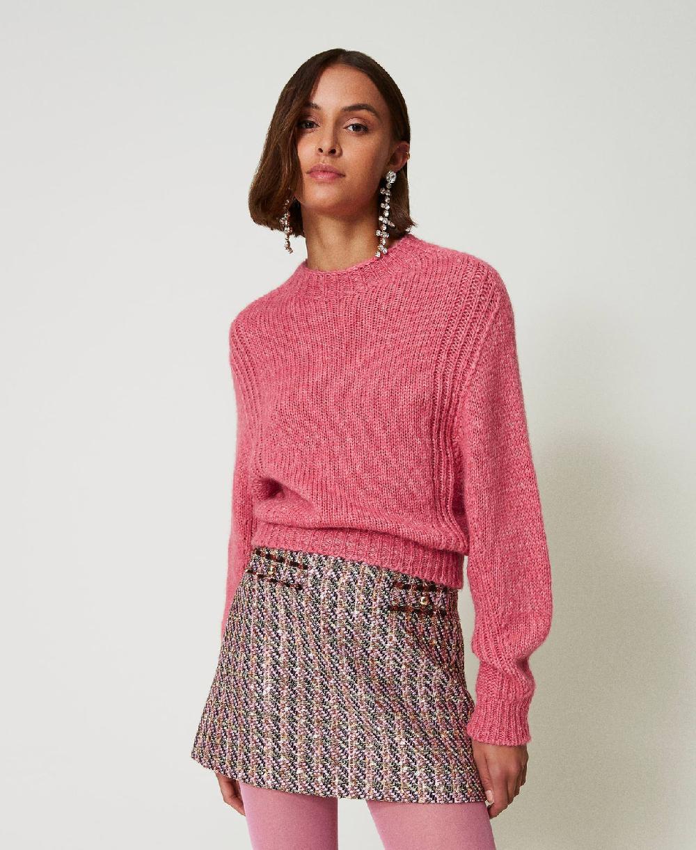 Scee by twin set Maglia lupetto in misto lana seamless Vendita Economica
