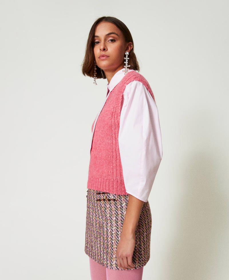Scee by twin set Gilet in misto lana seamless Saldi Di Fabbrica