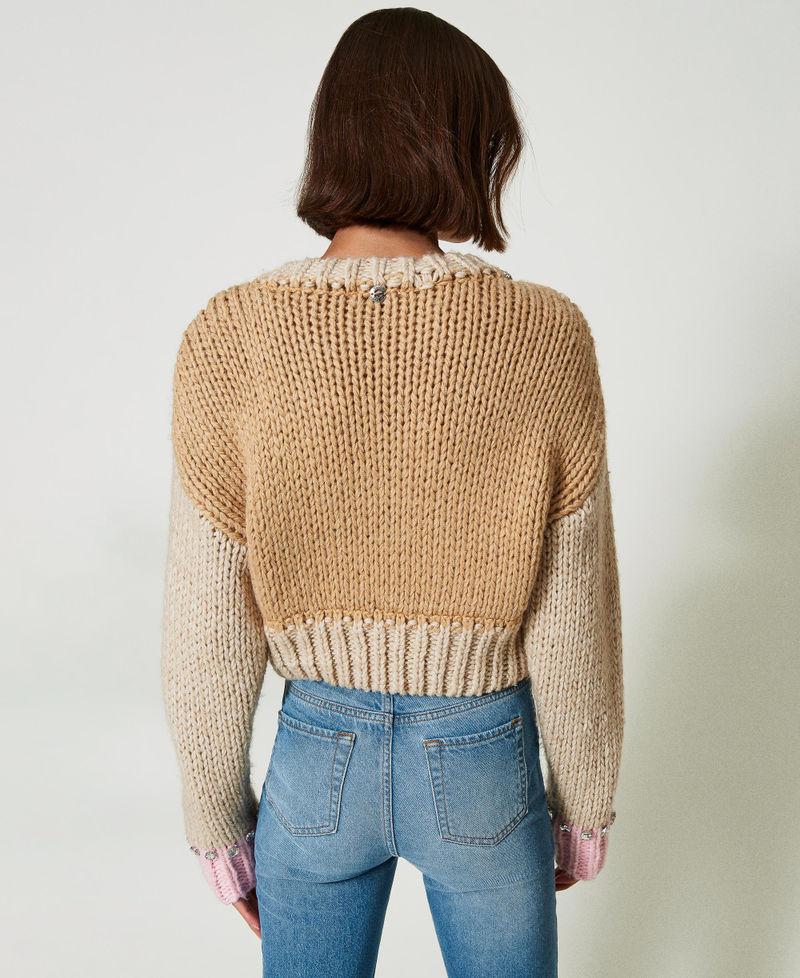 Scee by twin set Maglia color block con ricami a mano Enormi sconti