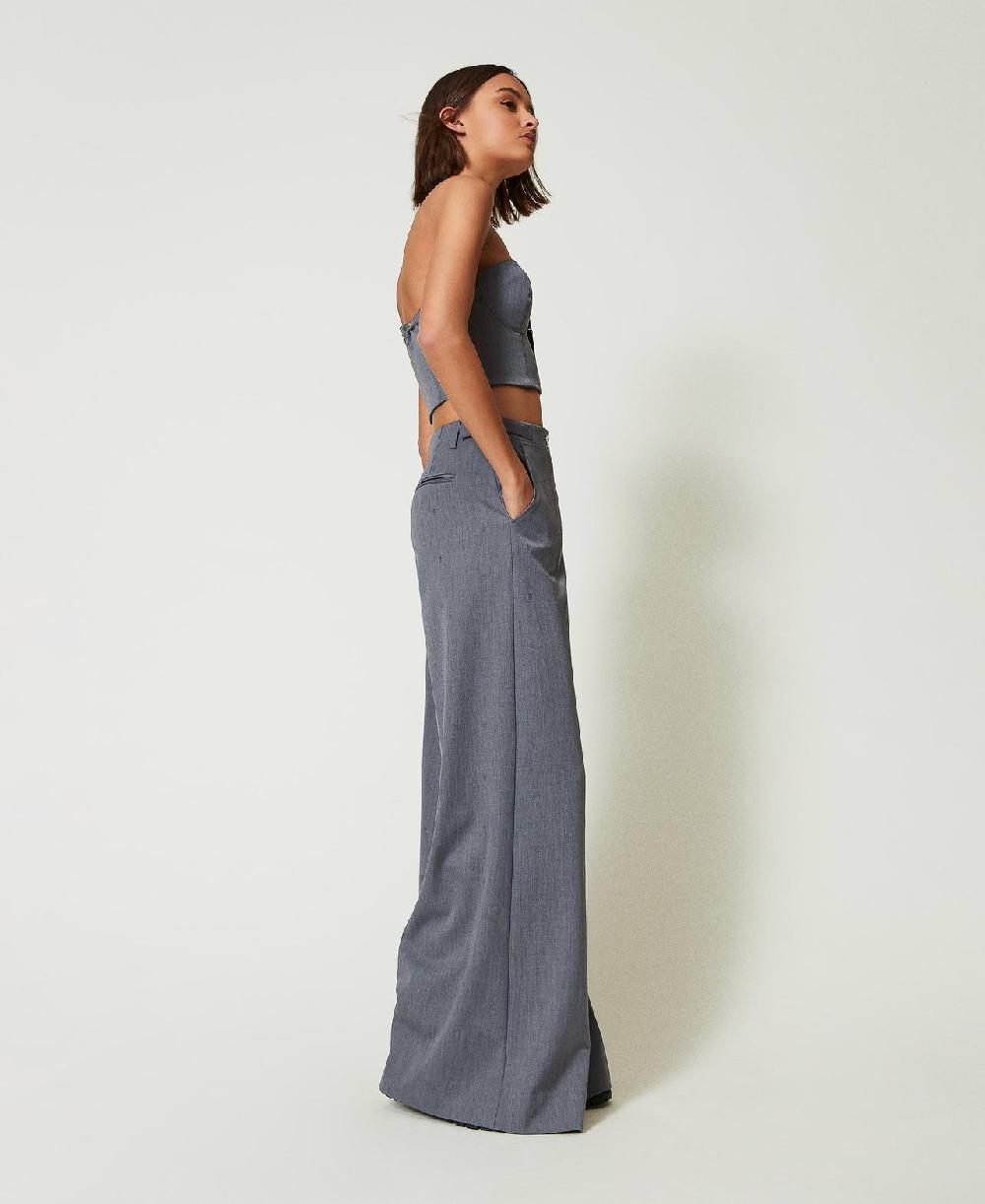 Scee by twin set Pantaloni a palazzo MYFO con ricamo Negozio