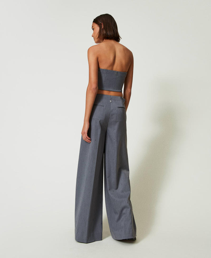 Scee by twin set Pantaloni a palazzo MYFO con ricamo Negozio