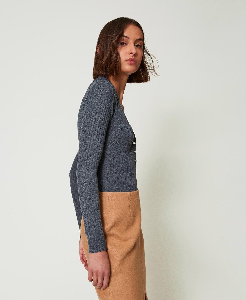 Scee by twin set Maglia a coste con ricamo In Saldo