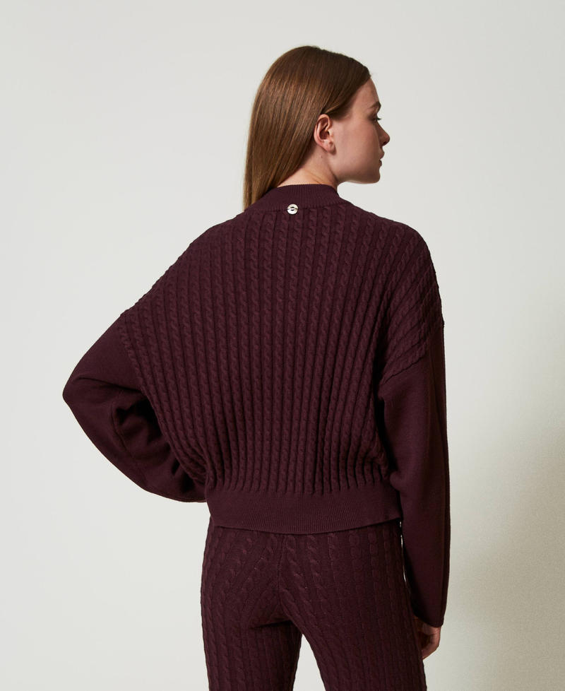 Scee by twin set Maglia lupetto a trecce con strass Nuova