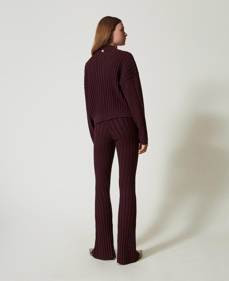 Scee by twin set Pantaloni flare in maglia a trecce Moda