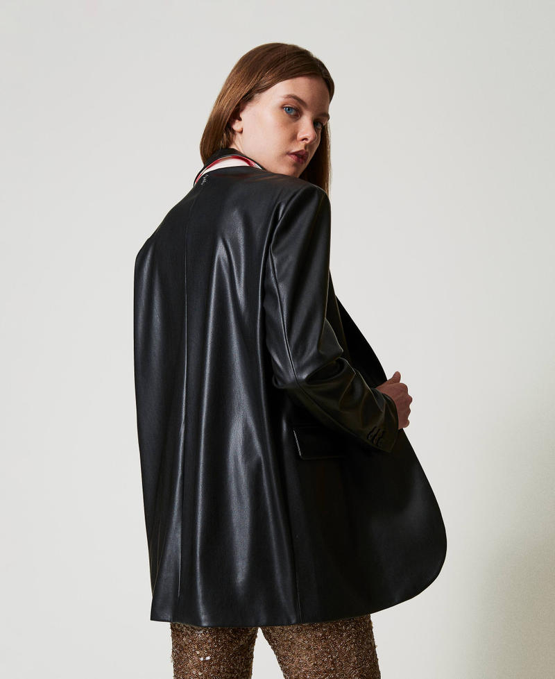 Scee by twin set Giacca blazer MYFO effetto pelle 2025