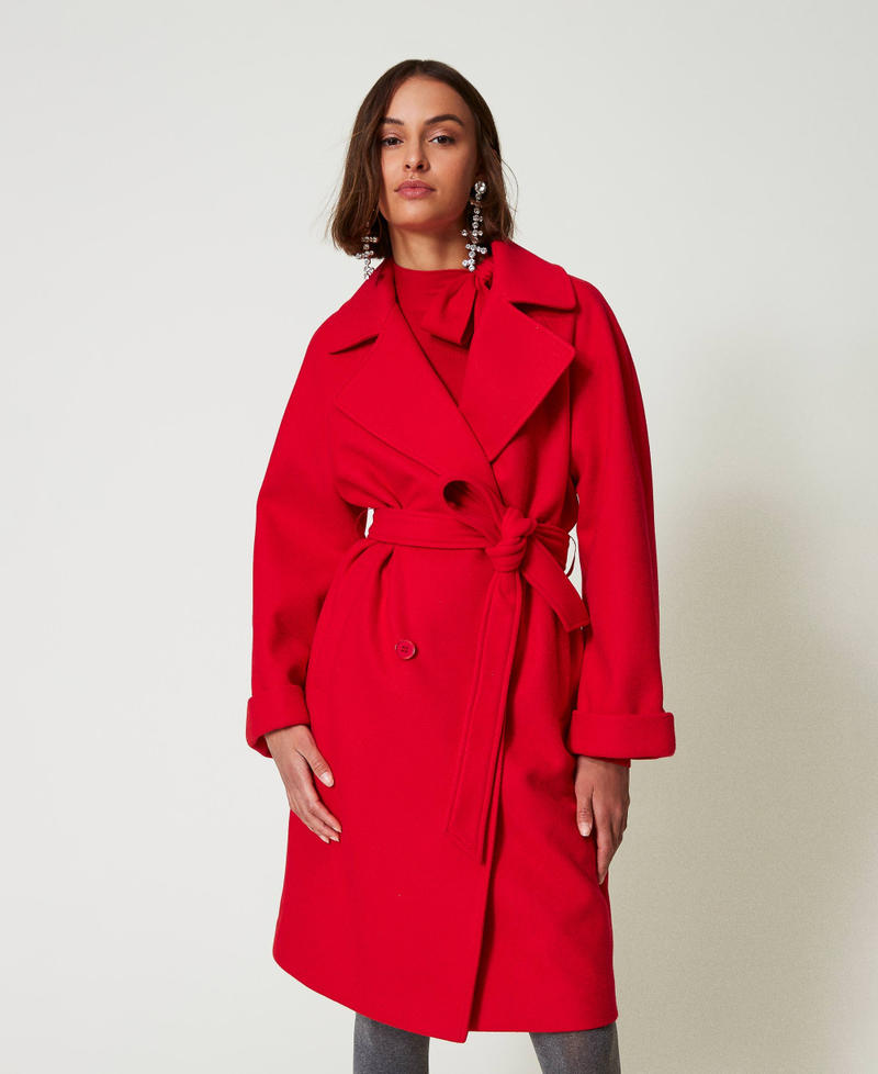 Scee by twin set Cappotto doppiopetto in panno Italy