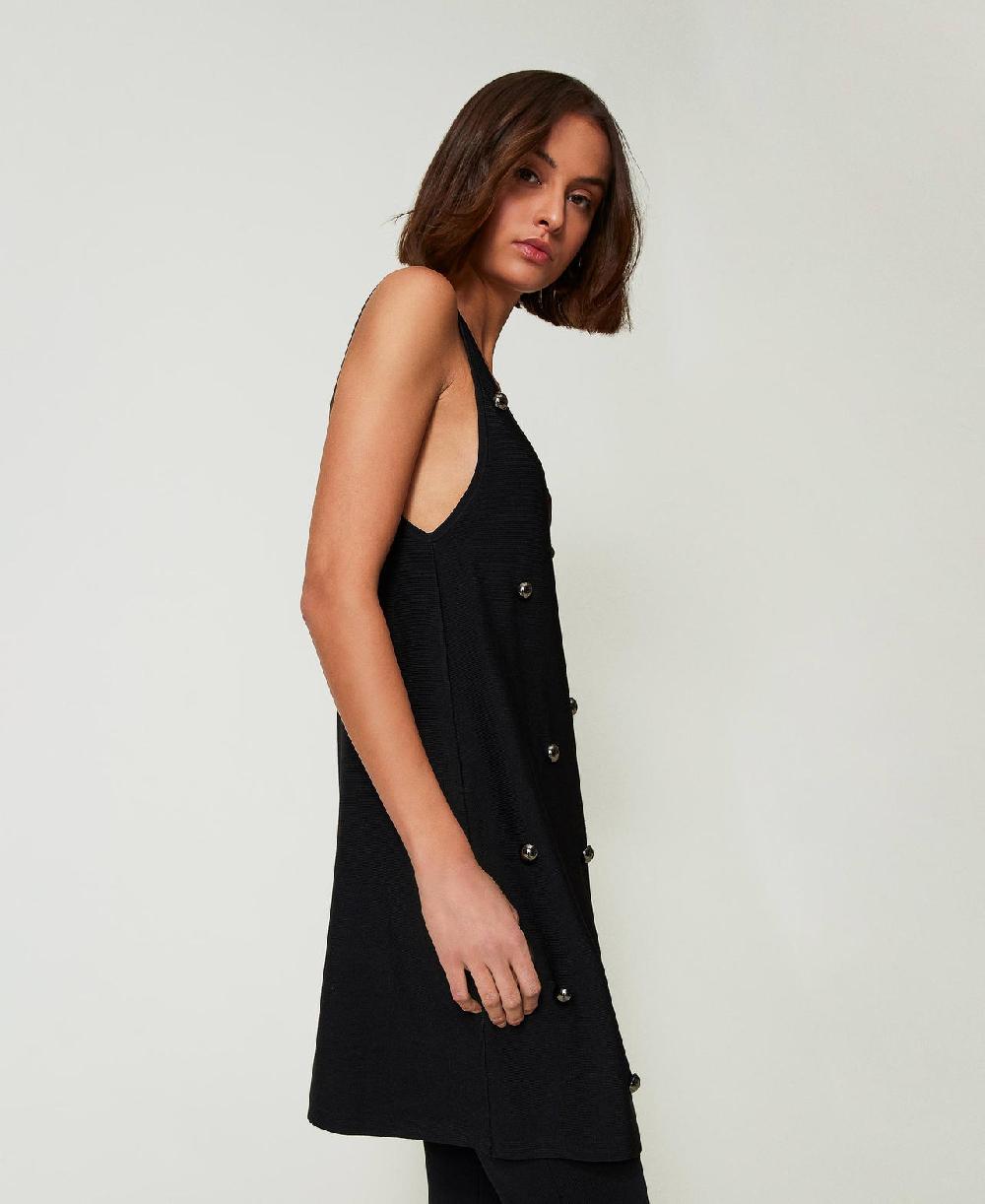 Scee by twin set Abito corto in maglia con borchie In Linea