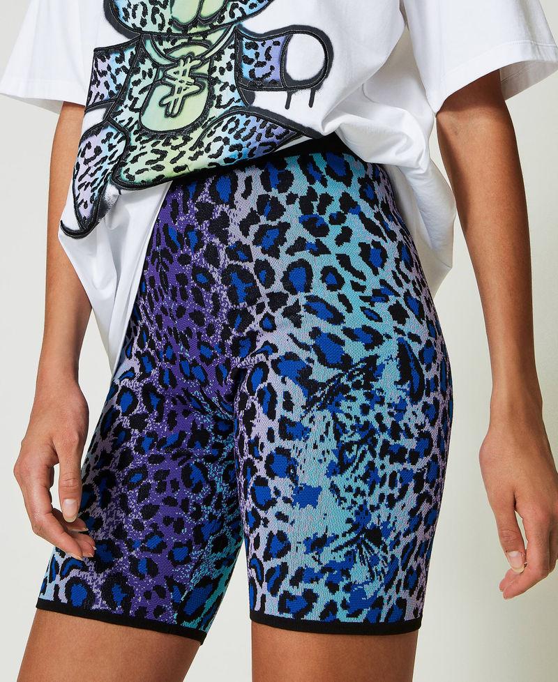 Scee by twin set Shorts biker MYFO in maglia jacquard Promozione
