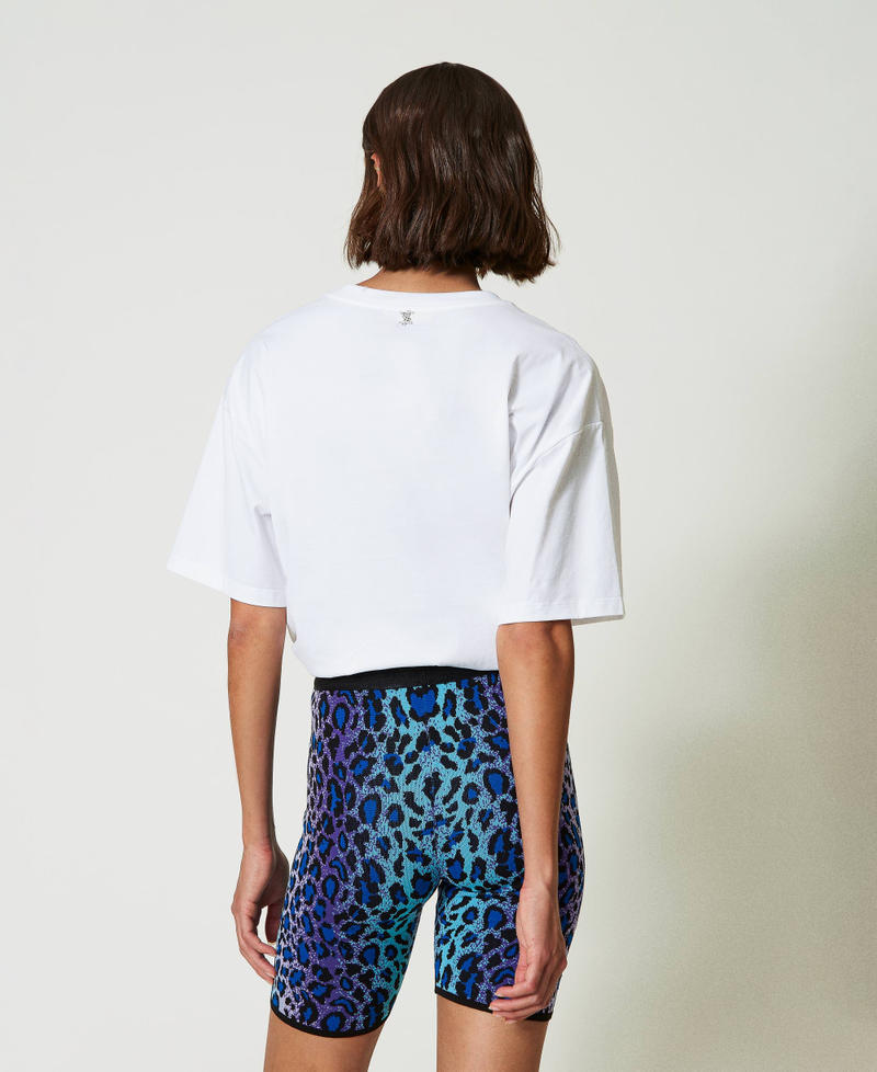 Scee by twin set Shorts biker MYFO in maglia jacquard Promozione