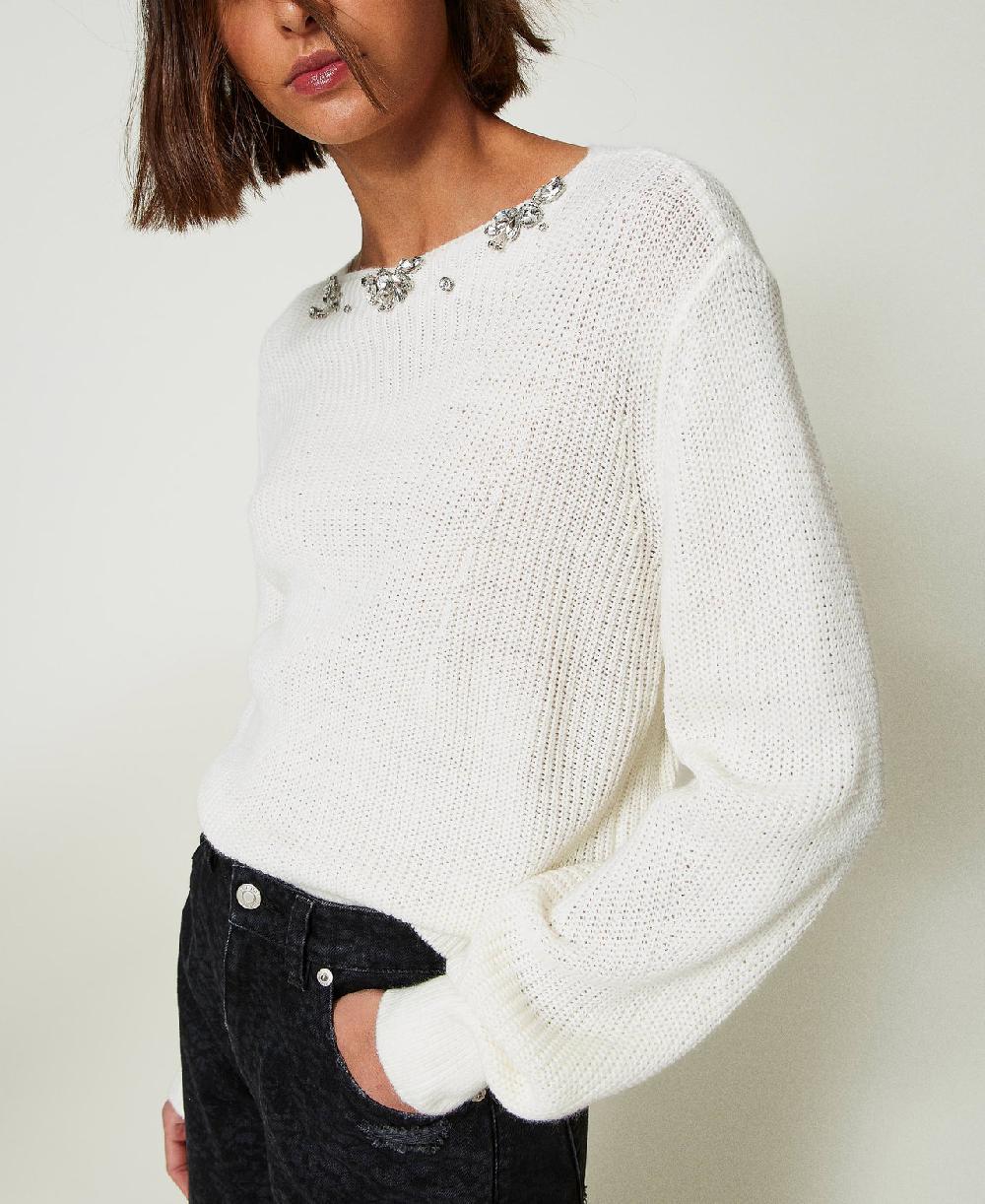 Scee by twin set Maglia con ricami fatti a mano Pezzi Unici