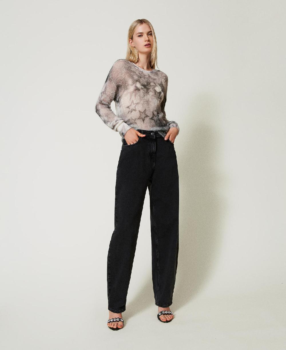 Scee by twin set Jeans nero carrot fit cinque tasche Soddisfazione Garantita