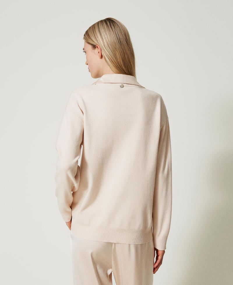 Scee by twin set Maglia con colletto in raso Negozi Online