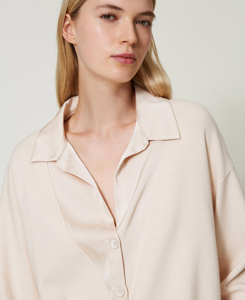 Scee by twin set Maglia con colletto in raso Negozi Online