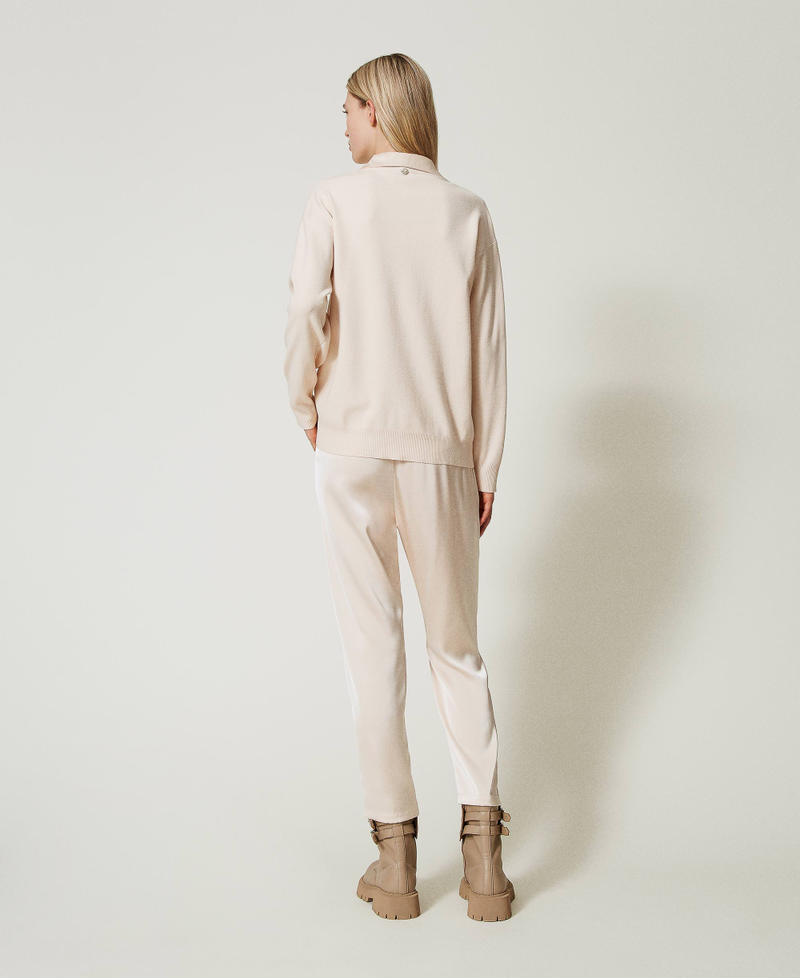 Scee by twin set Pantaloni a sigaretta in raso Acquista Ora