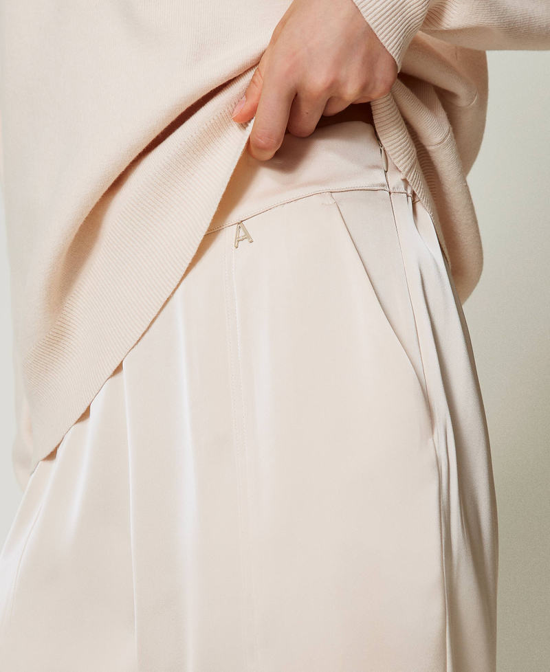 Scee by twin set Pantaloni a sigaretta in raso Acquista Ora