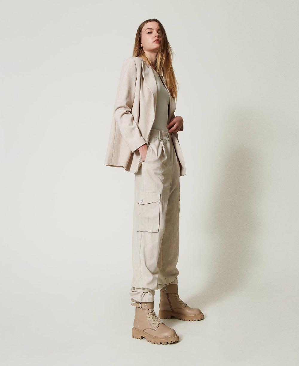 Scee by twin set Pantaloni cargo MYFO con ricamo Promozione Limitata