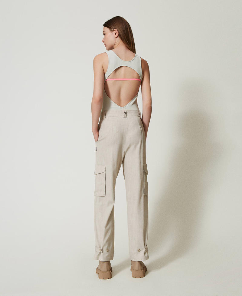 Scee by twin set Pantaloni cargo MYFO con ricamo Promozione Limitata