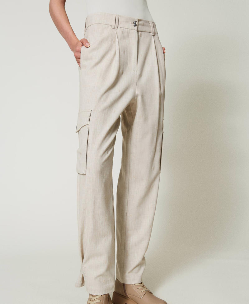 Scee by twin set Pantaloni cargo MYFO con ricamo Promozione Limitata