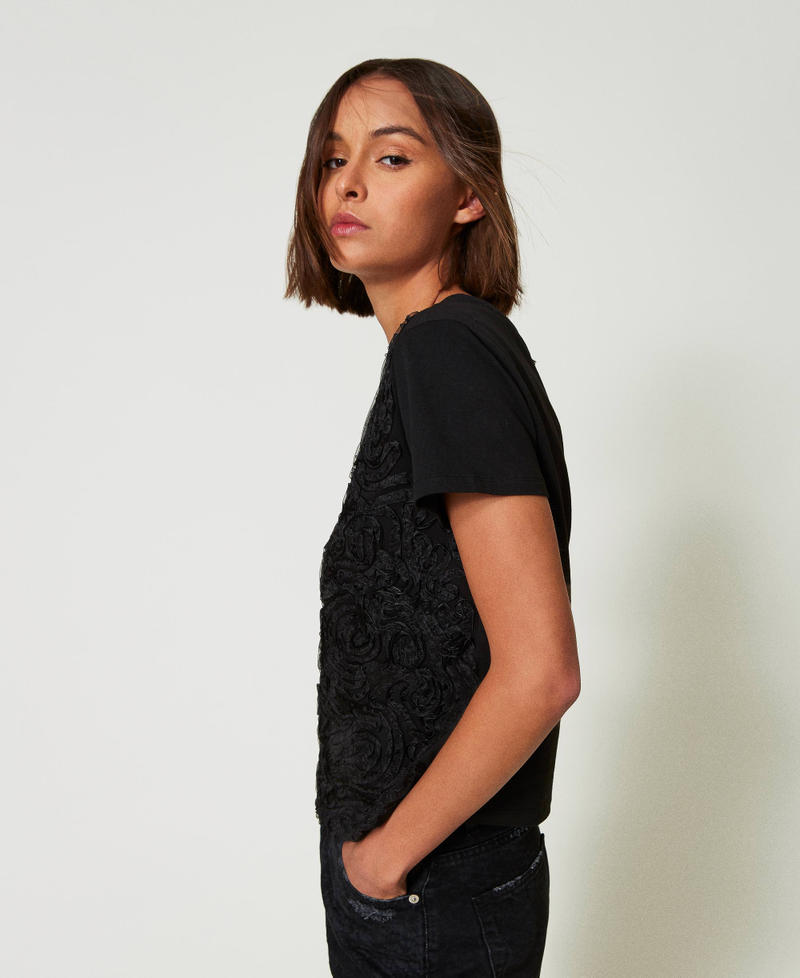 Scee by twin set T-shirt con ricami in organza Fino Al -60%