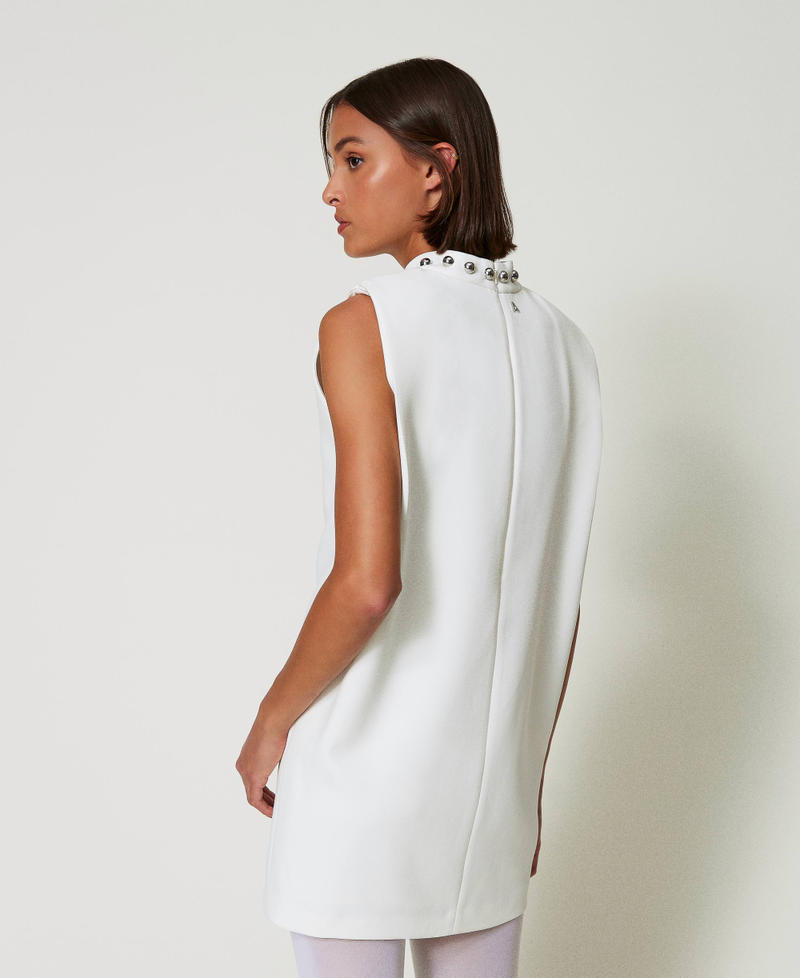 Scee by twin set Abito in crêpe cady con perle metalliche Shopping Online