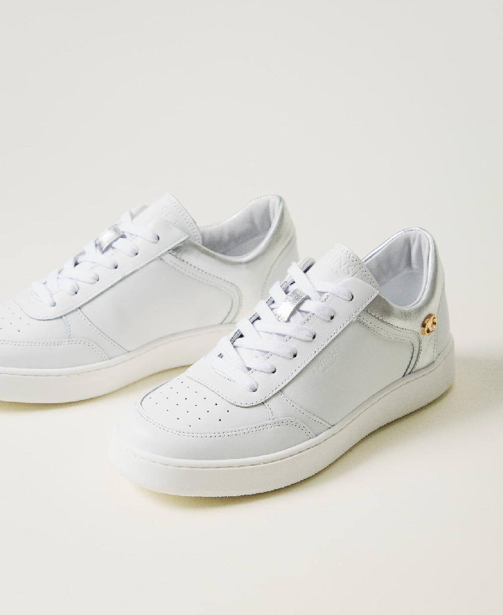 Scee by twin set Sneakers in pelle con inserti laminati Online