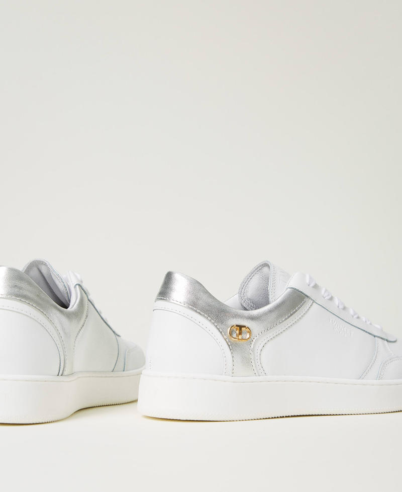 Scee by twin set Sneakers in pelle con inserti laminati Online