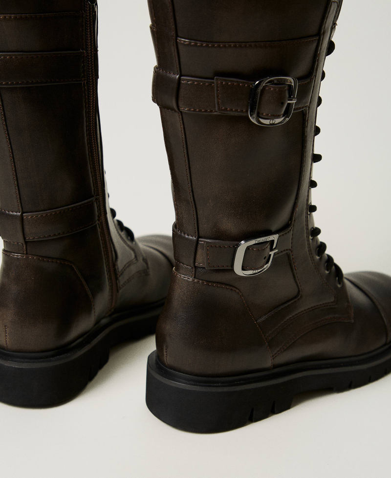 Scee by twin set Anfibi alti con cinturini In Linea