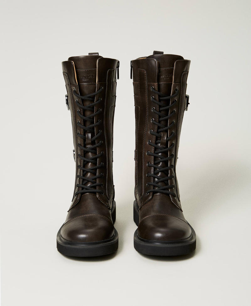 Scee by twin set Anfibi alti con cinturini In Linea