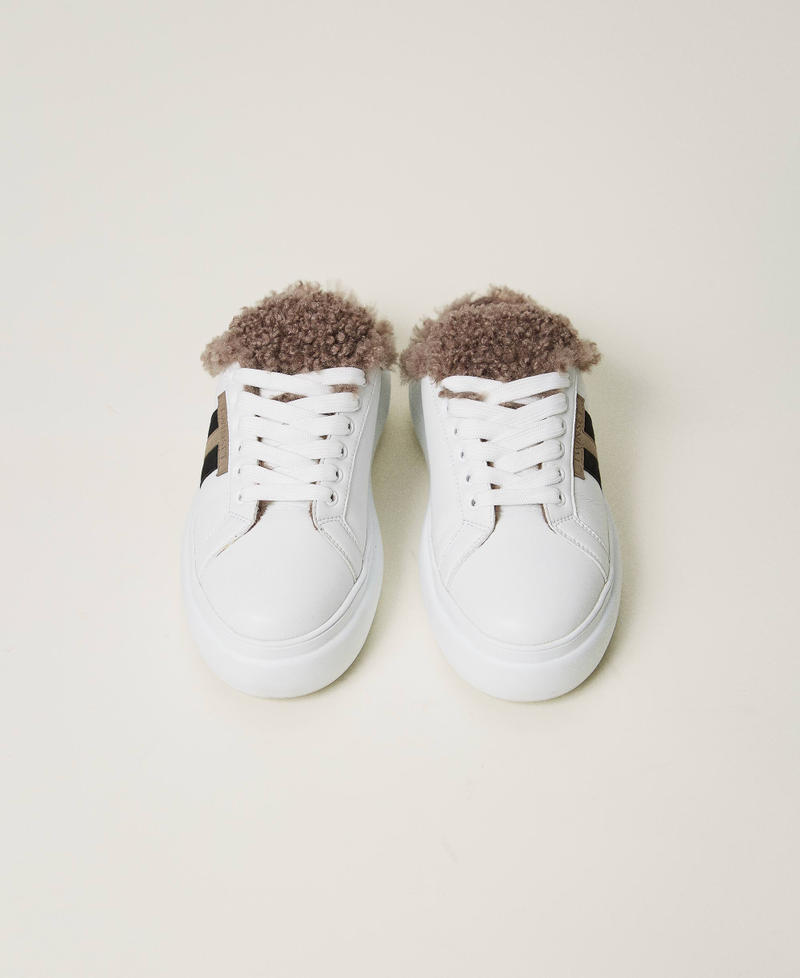 Scee by twin set Sneakers slide con faux fur Promozione